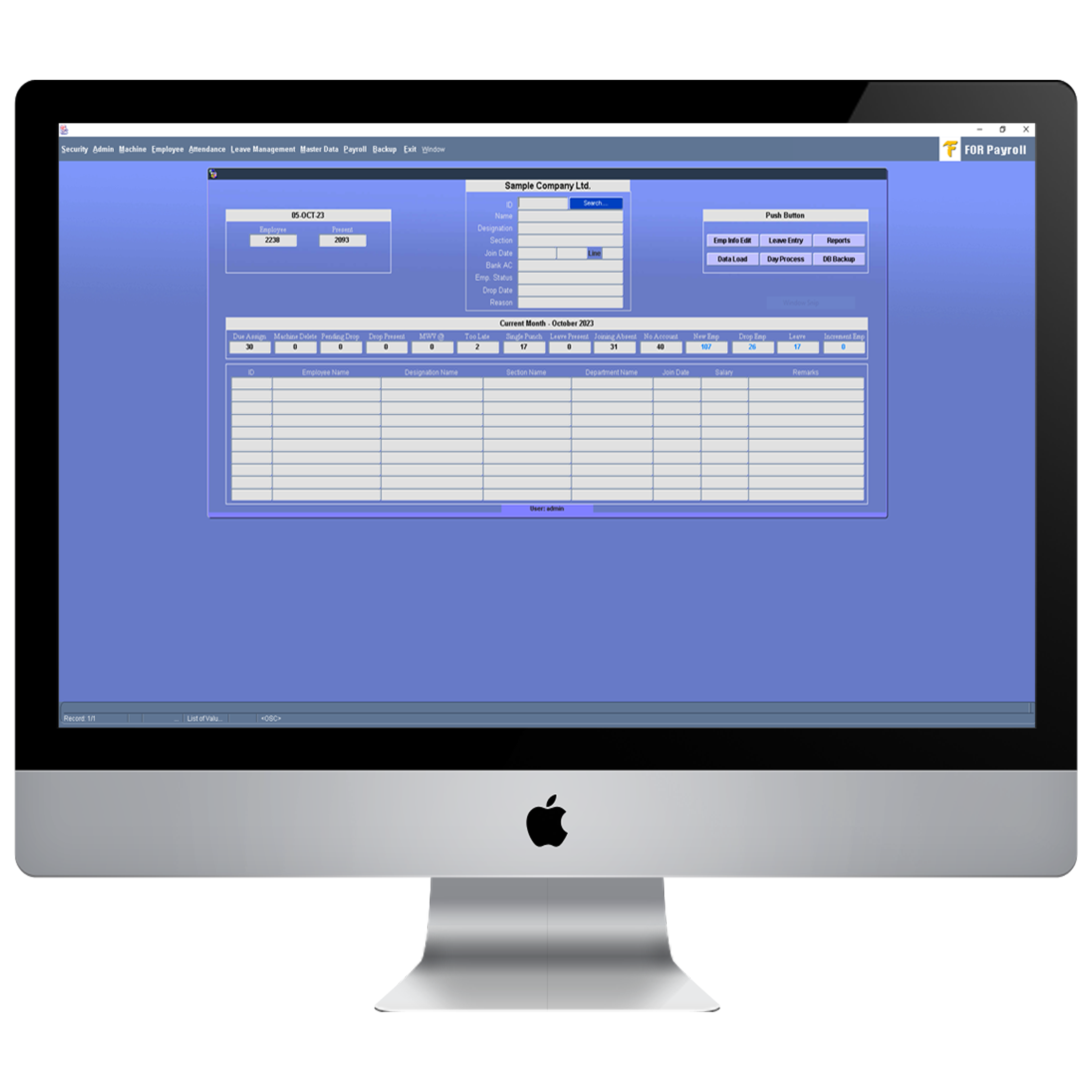 Payroll Software Interface